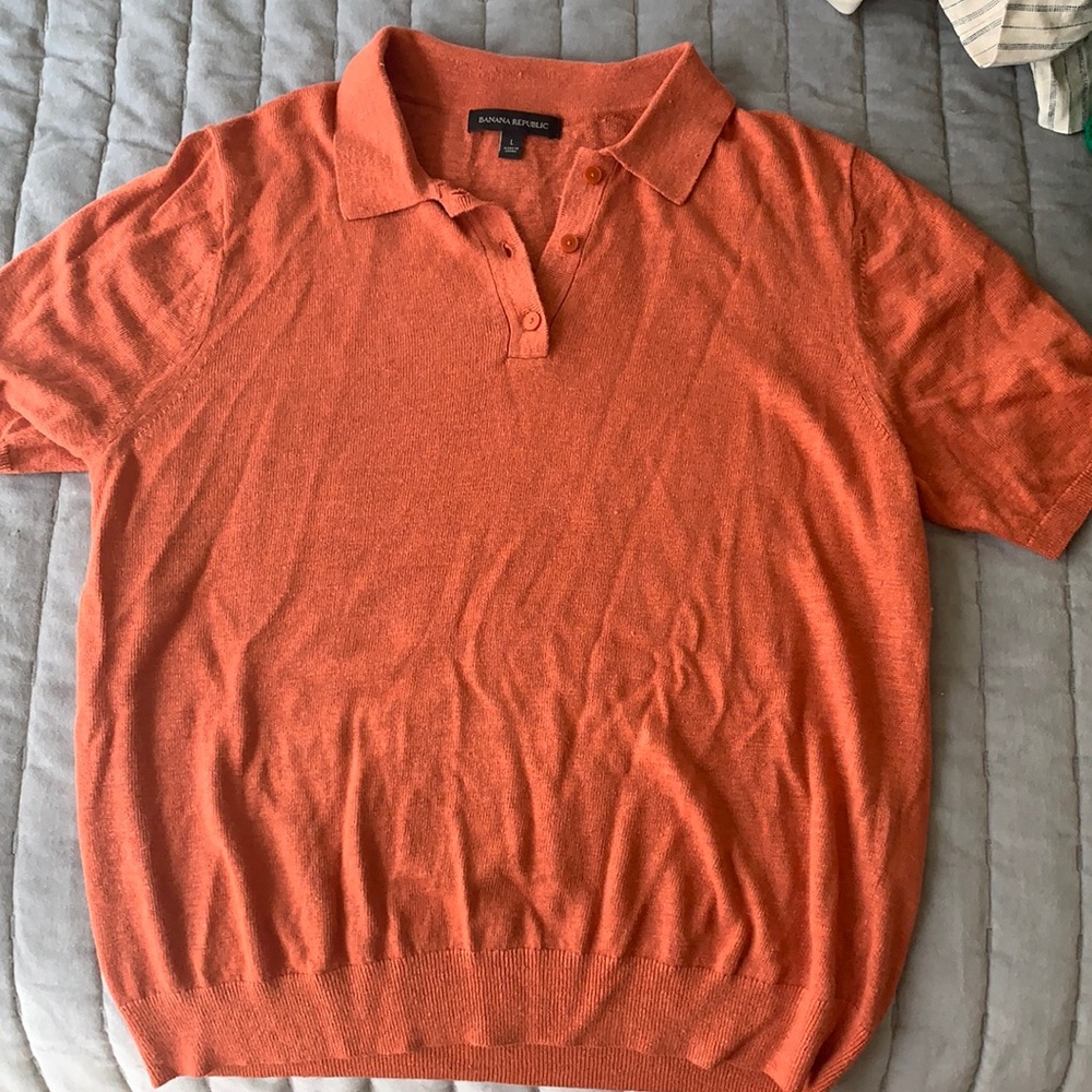 Orange banana republic short sleeve button up
